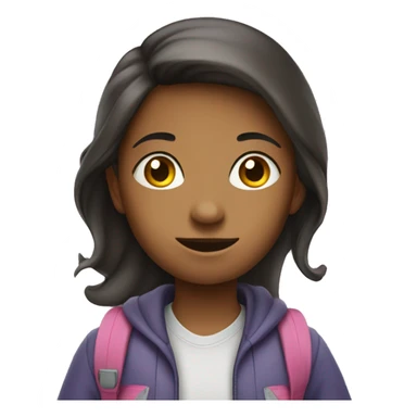 A girl walking to school  sticker