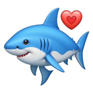 Crea un tiburón con ojos de corazón sticker
