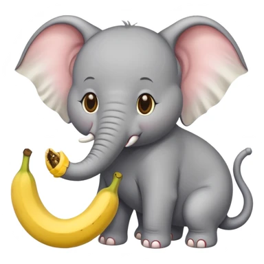Cat eating elephant and banana in head of elephant  sticker