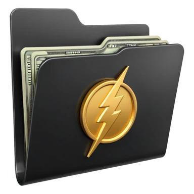 black folder flash file with a money logo
 sticker
