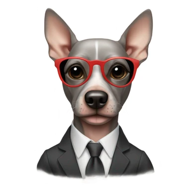 American Hairless Terrier with sunglasses  sticker