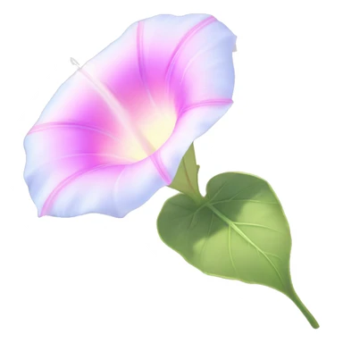 Morning Glory "A pastel pink morning glory with softly glowing trumpet-shaped petals, surrounded by a faint sparkle and a dreamy light effect." sticker