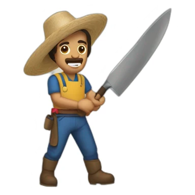 Cocinero colombiano con machete sticker