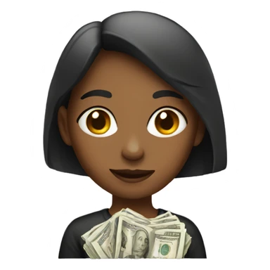 Girl with money sticker
