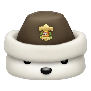 white ushanka (russian fur hat) sticker