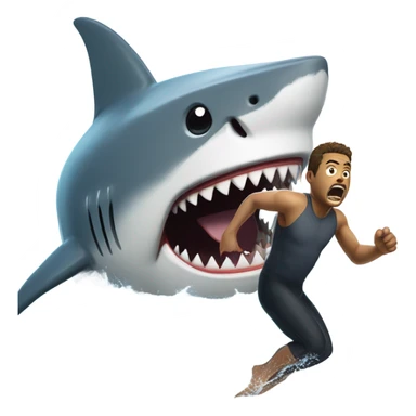 Guy getting attacked by a shark sticker