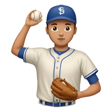 hacer el lanzamiento  de pelota jugador basebal sticker