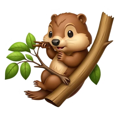 Beaver eating  sticker