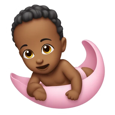 The baby is playing sticker