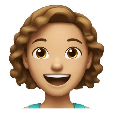 Laughing  pretty girl with brown hair sticker