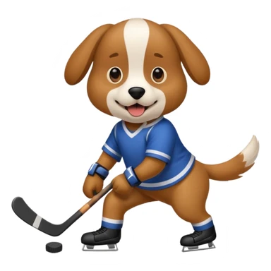 Dog playing hockey sticker