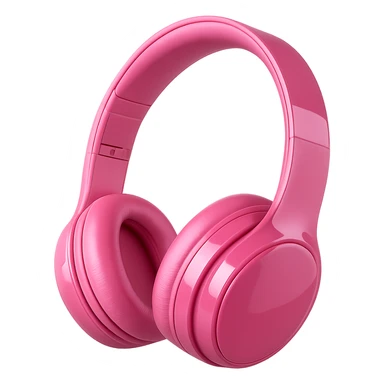 pink headphones, modern, glossy sticker