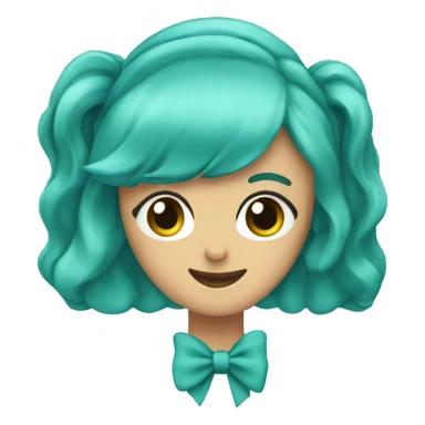 the logo for a social media platform that is a teal hairbow sticker
