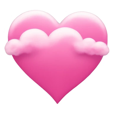 A pink heart with pink clouds  sticker