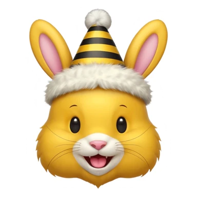 bee bunny teeth  with party cap sticker