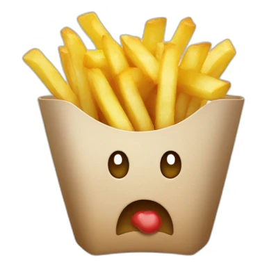 Pomme de terre  qui mange frites sticker