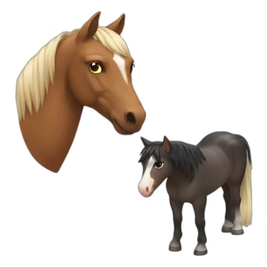 cat and horse sticker