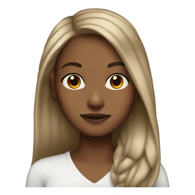 Brown girl with long hair with bald  sticker