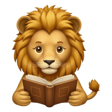 lion reading a book sticker