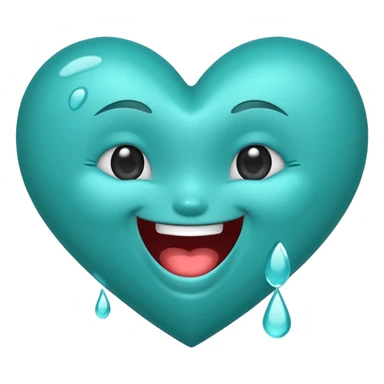 Teal heart laughing with tears sticker