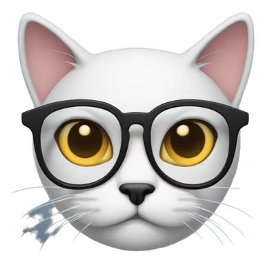 Moody cat with glasses  sticker