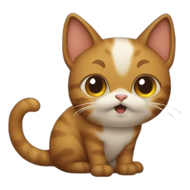 cat　with big poop sticker