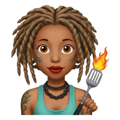 Stem girl with locs, a grill in her mouth and tattoos  sticker