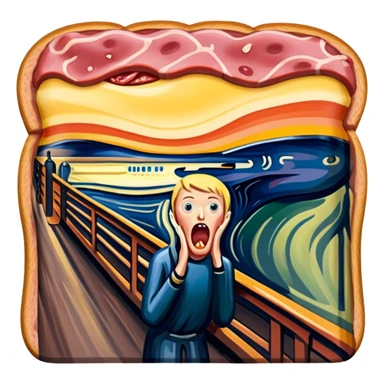 Edvard munch scream with SPAM MEAT landscape  sticker