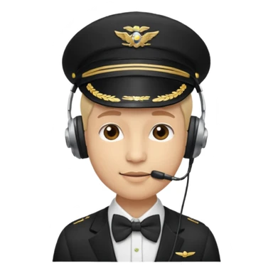 headphones, hat, and bowties pilot sticker