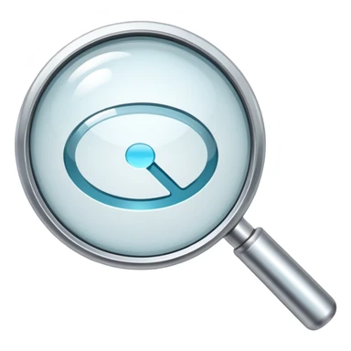 magnifying glass over code brackets in a browser, for code testing sticker