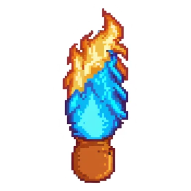 right fire end cap, flame tip pointing right, orange and yellow sticker