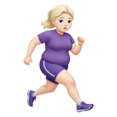 Sad fat girl running sticker