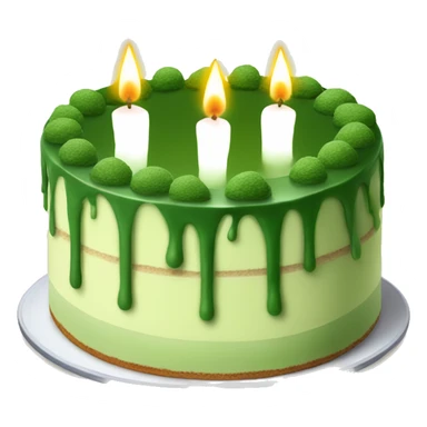 matcha cake with candles, without play underneath  sticker