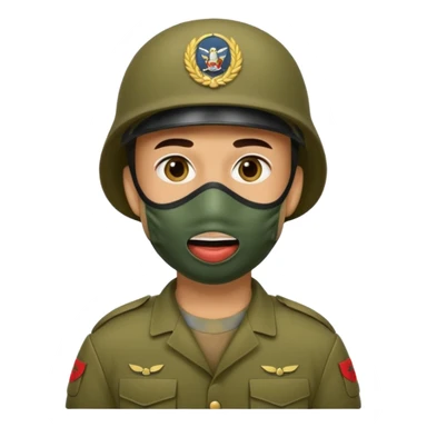 soldier with mouth masks sticker