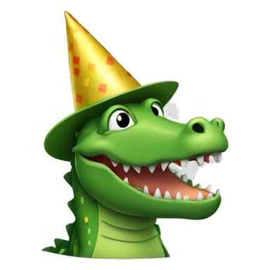 Alligator wearing a party hat  sticker