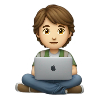 Boy-with-brown-hair-working-with-macbook sticker