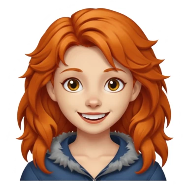Werewolf ginger hair girl with a smile sticker
