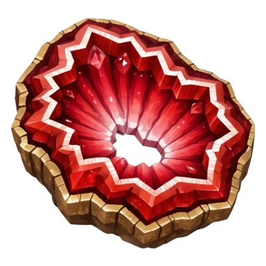 Natural shiny red crystal geode sticker