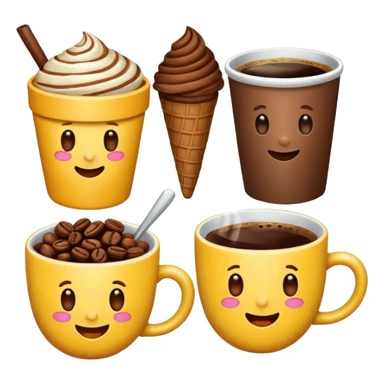 Créate the emojis the candy end coffe sticker