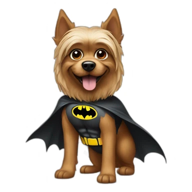 Dog Yorkshire with Batman costume sticker