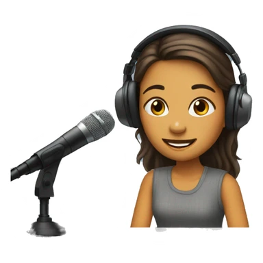 Girl in the radio studio  sticker