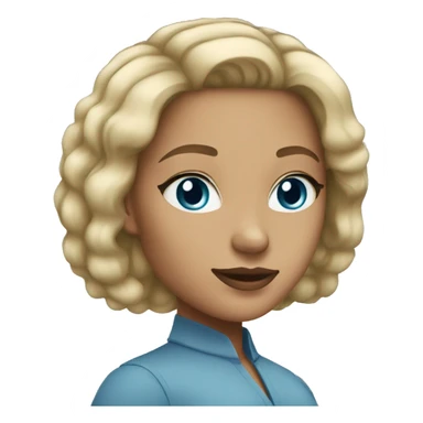 light skin blue eyes bob hair business women sticker