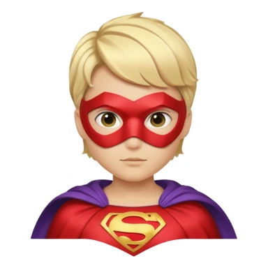 Súper heroína con antifaz, pelo corto rubio, traje de superhéroe con capa. Que se vea hasta los hombros sticker