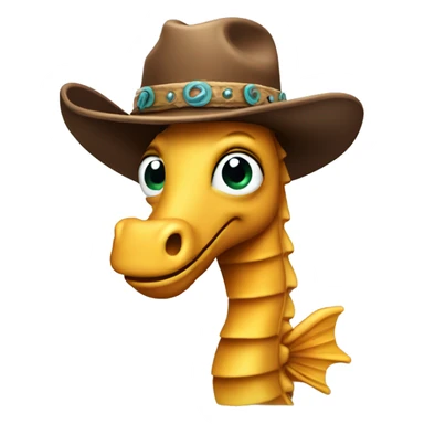 A sea horse wearing a cowboy hat sticker