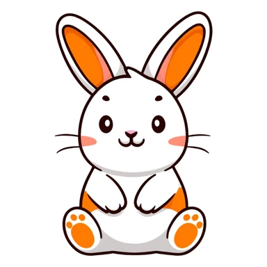 adorable blue bunny rabbit sticker