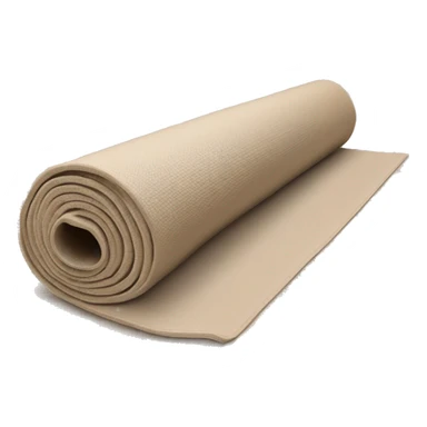 Realistic beige half rolled out yoga mat sticker