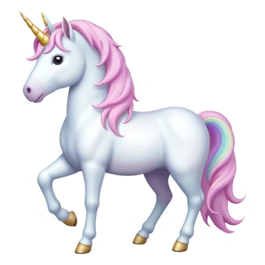 Fullbody White unicorn with pastel color mane  sticker