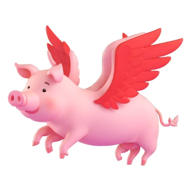 flying pig with wings sticker