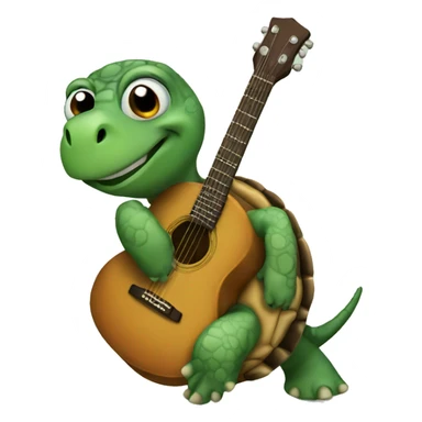 Turtle with guitar sticker
