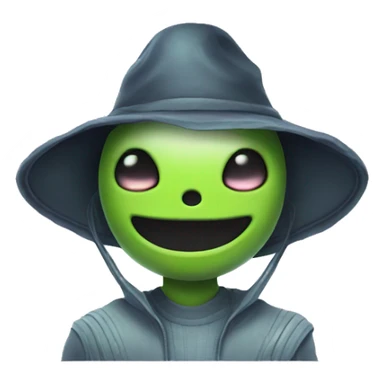 Alien wit a hat sticker